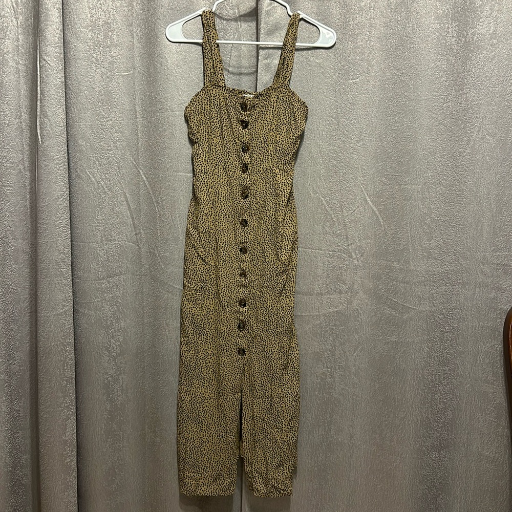 Japan leopard print buttons on‎ the front midi dress size small